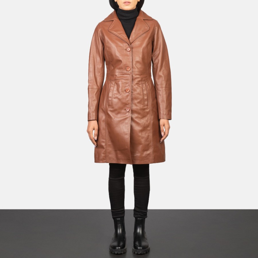 Women TheJacketMaker | Alexis Brown Single Breasted Leather Coat