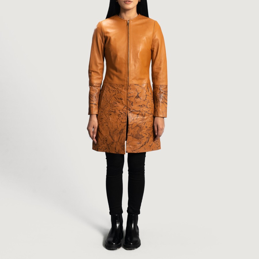 Women TheJacketMaker | Sandy Tan Dye Leather Coat