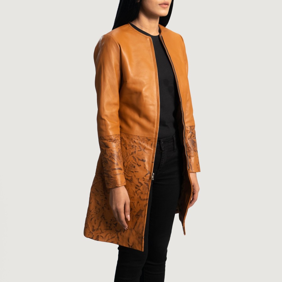 Women TheJacketMaker | Sandy Tan Dye Leather Coat