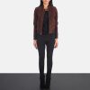 Women TheJacketMaker | Bliss Brown Suede Bomber Jacket