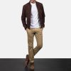 Men TheJacketMaker Gifts For Him | Blain Mocha Suede Bomber Jacket