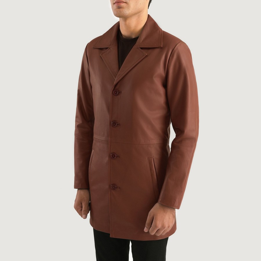 Men TheJacketMaker | Classmith Brown Leather Coat