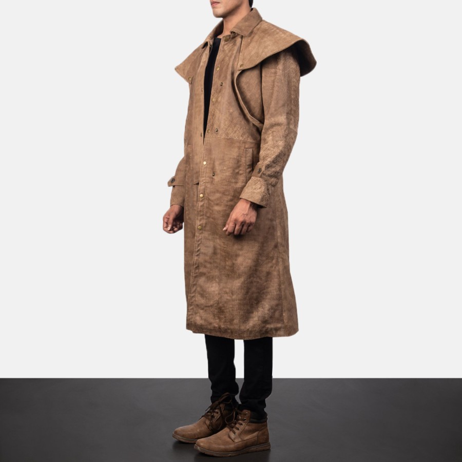 Men TheJacketMaker | Maverick Brown Leather Duster