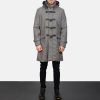 Men TheJacketMaker | Drake Grey Wool Hooded Duffle Coat