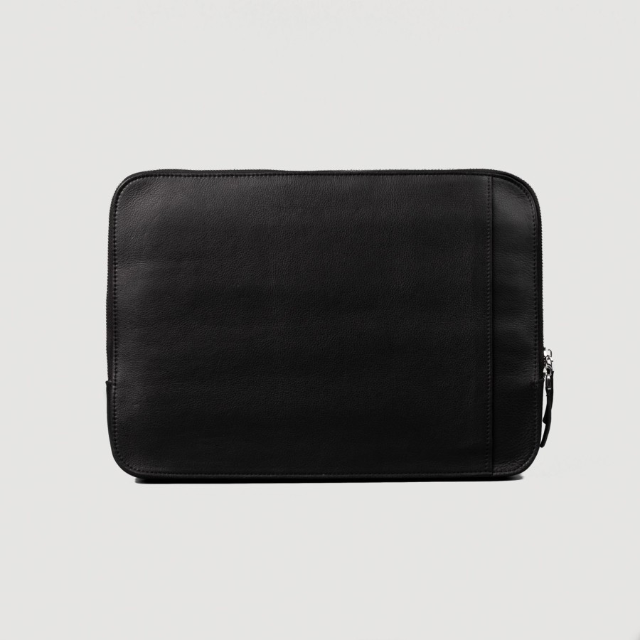 Men TheJacketMaker Business Bags | The Baxter Black Leather Laptop Sleeve