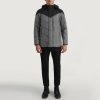 Men TheJacketMaker | Luka Black & Grey Hooded Puffer Jacket