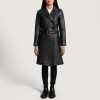 Women TheJacketMaker | Sweet Susan Black Leather Trench Coat