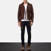 Men TheJacketMaker | Allaric Alley Mocha Suede Biker Jacket