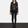 Women TheJacketMaker | Alison Black Leather Biker Jacket