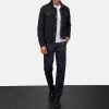 Men TheJacketMaker | Stallon Black Suede Trucker Jacket