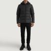 Men TheJacketMaker | Erico Black Hooded Puffer Jacket