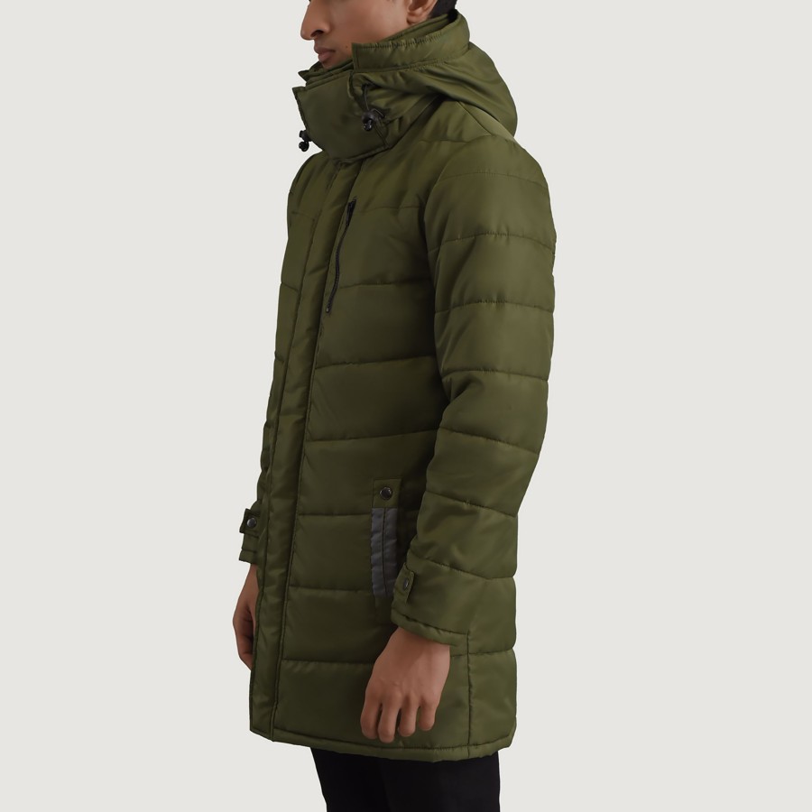 Men TheJacketMaker | Moore Green Hooded Parka