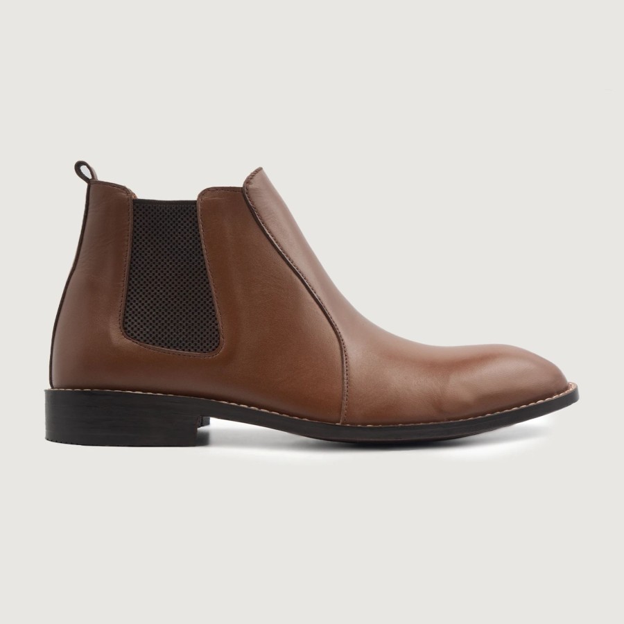 Men TheJacketMaker Leather Boots | Clarkson Chelsea Brown Leather Boots