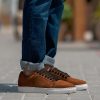 Men TheJacketMaker Leather Sneakers | Murphy Low Top Brown Suede Sneakers