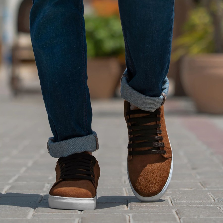 Men TheJacketMaker Leather Sneakers | Murphy Low Top Brown Suede Sneakers