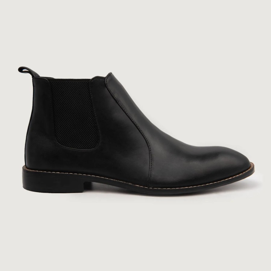 Men TheJacketMaker Leather Boots | Clarkson Chelsea Black Leather Boots