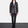 Women TheJacketMaker | Norma Brown Leather Blazer