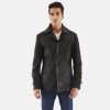 Men TheJacketMaker | Leo Black Leather Coat