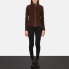 Women TheJacketMaker | Kelsee Mocha Suede Biker Jacket