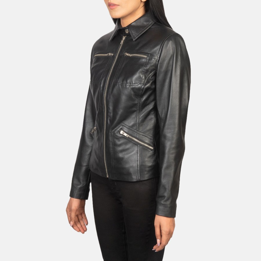 Women TheJacketMaker | Tomachi Black Leather Jacket