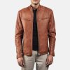 Men TheJacketMaker | Ionic Brown Leather Biker Jacket