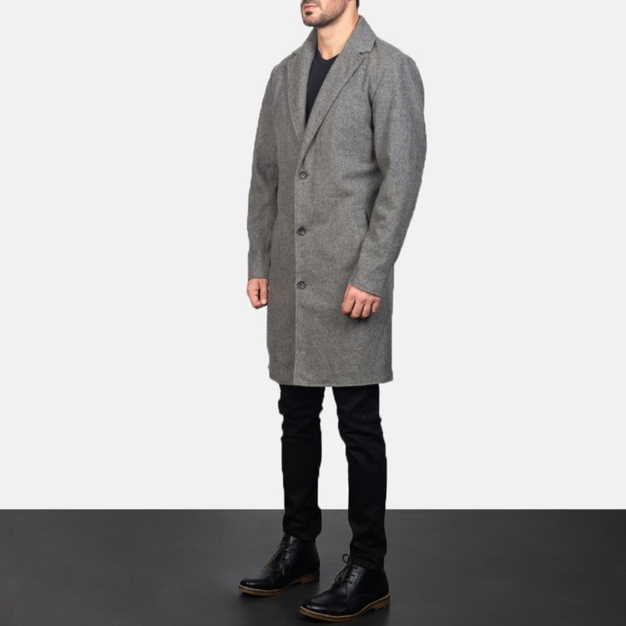 Men TheJacketMaker | Petrillo Grey Wool Single Breasted Coat