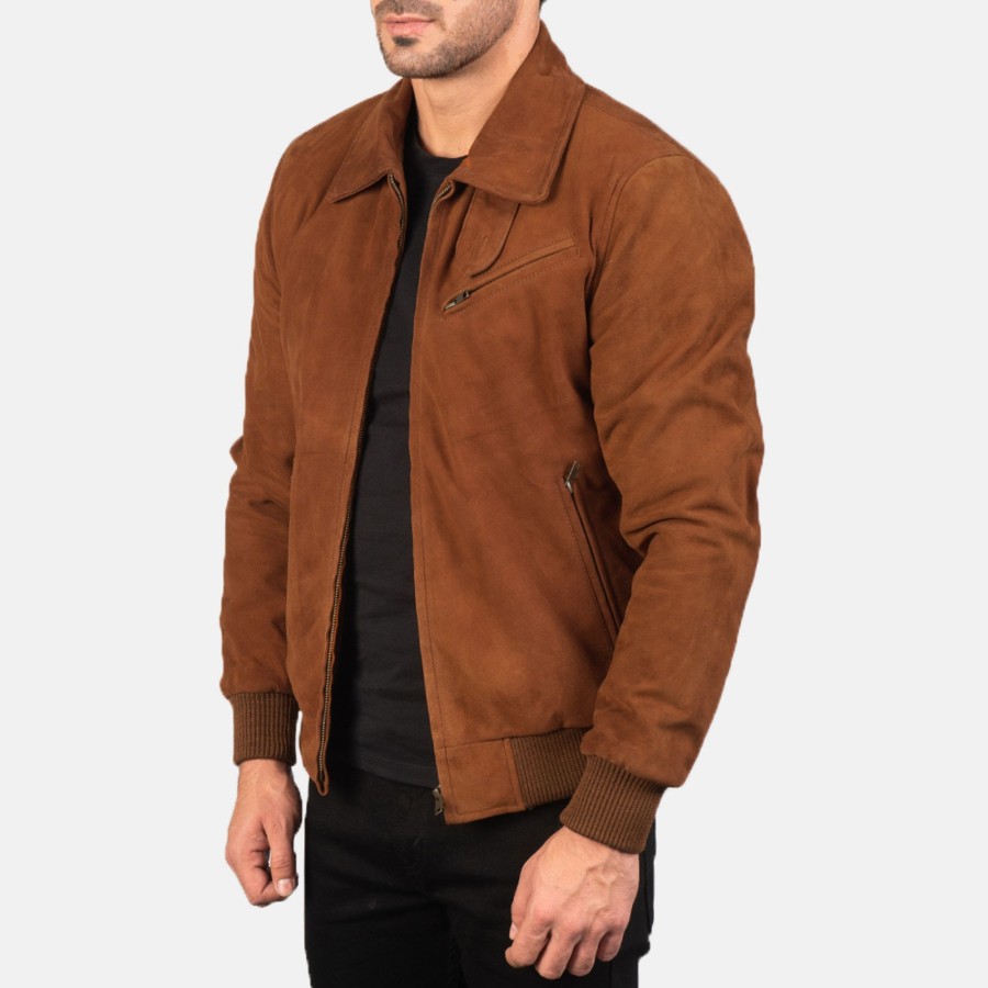 Men TheJacketMaker | Tomchi Tan Suede Leather Jacket