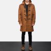 Men TheJacketMaker | Drake Khaki Wool Hooded Duffle Coat