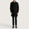 Men TheJacketMaker | Petrillo Black Wool Single Breasted Coat