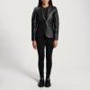 Women TheJacketMaker | Cora Quilted Black Leather Blazer