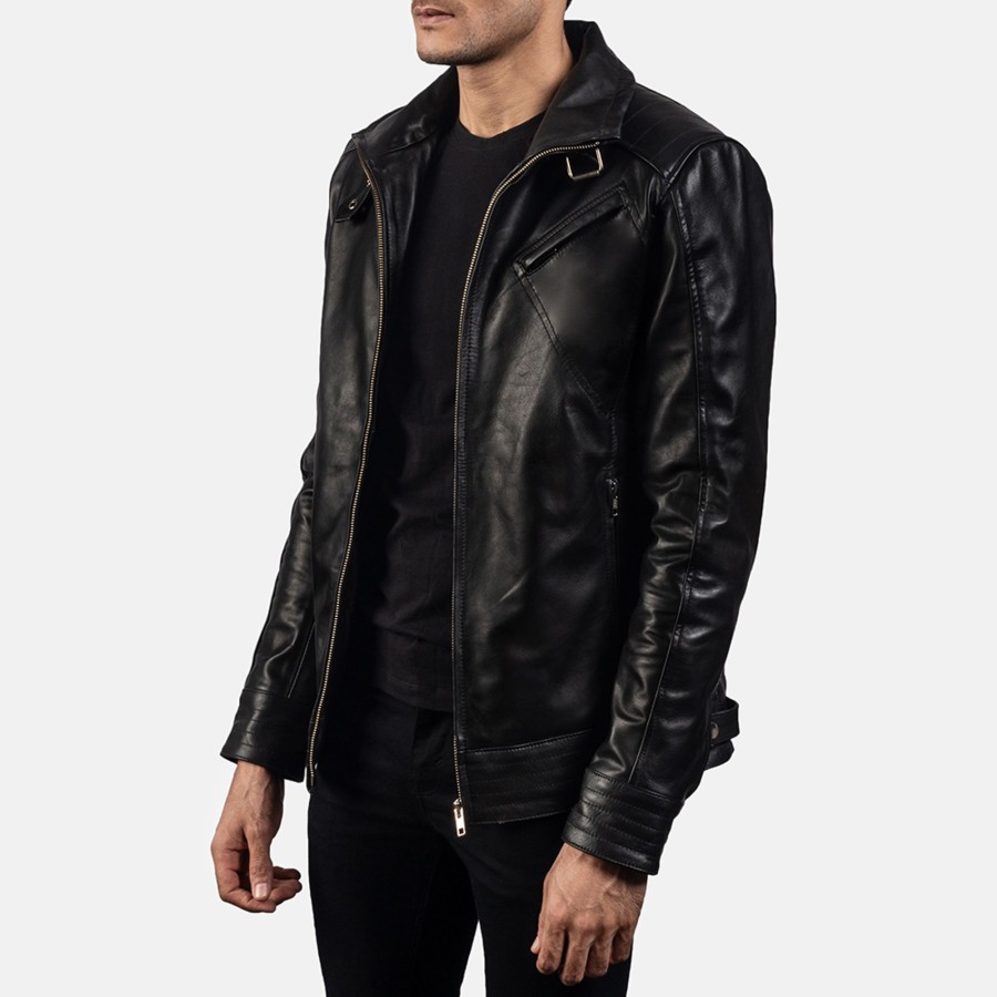 Men TheJacketMaker Gifts For Him | Legacy Black Leather Biker Jacket