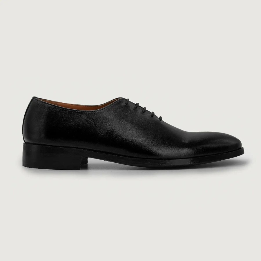 Men TheJacketMaker Dress Shoes | Director Wholecut Black Leather Shoes