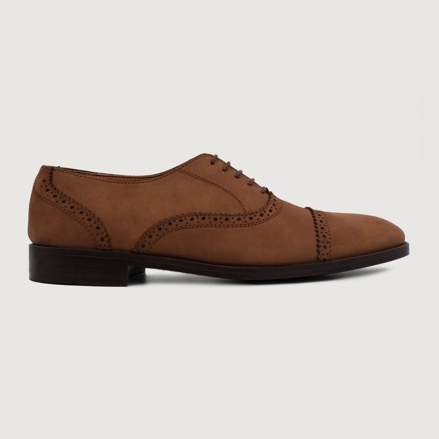 Men TheJacketMaker Dress Shoes | Greyson Brogues Oxford Oil Pull-Up Brown Leather Shoes