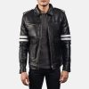 Men TheJacketMaker | Dragonhide Black Leather Jacket