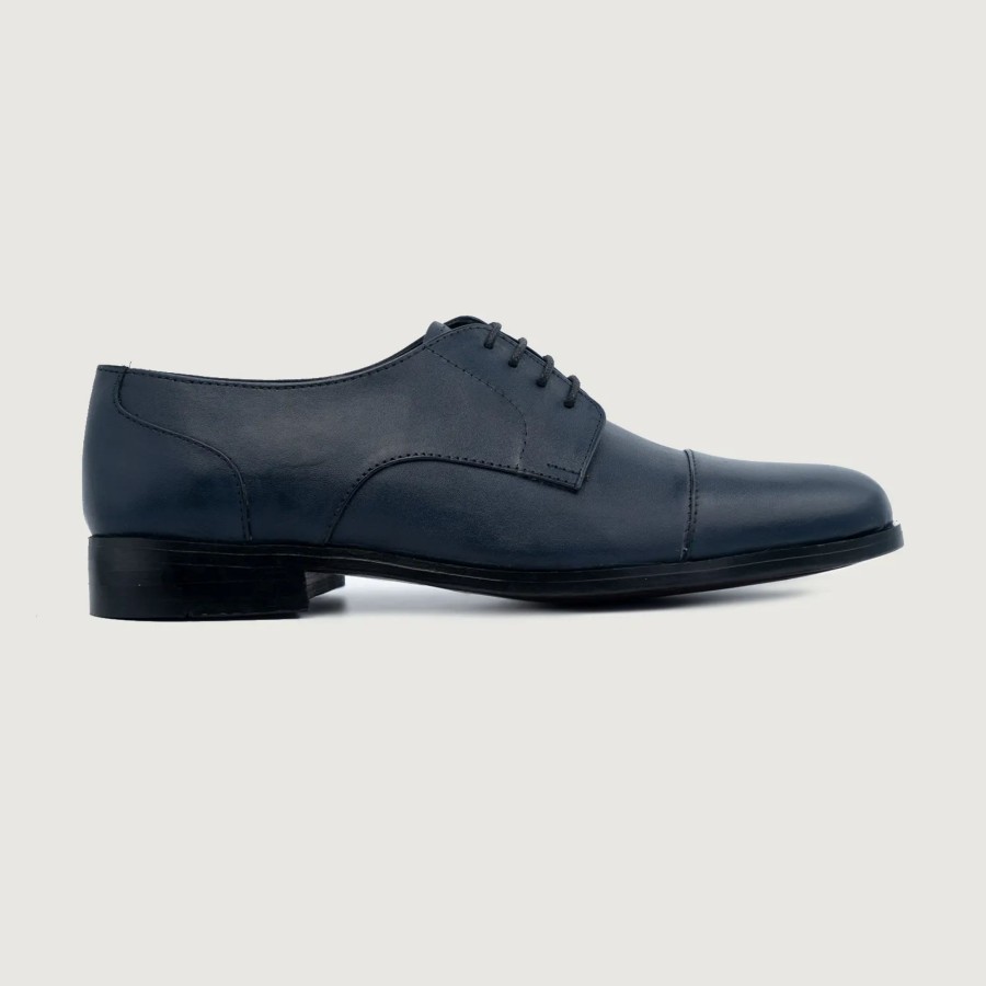 Men TheJacketMaker Dress Shoes | Attorney Derby Midnight Blue Leather Shoes