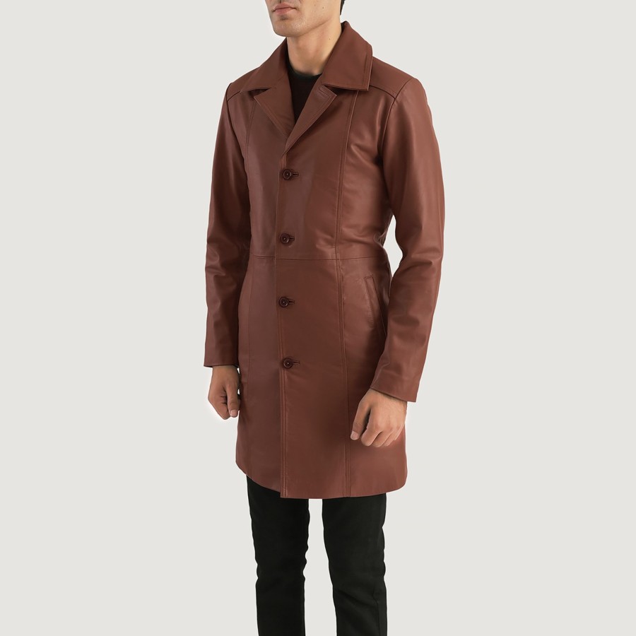 Men TheJacketMaker | Don Long Brown Leather Coat