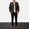 Men TheJacketMaker Gifts For Him | Airin G-1 Brown Leather Bomber Jacket