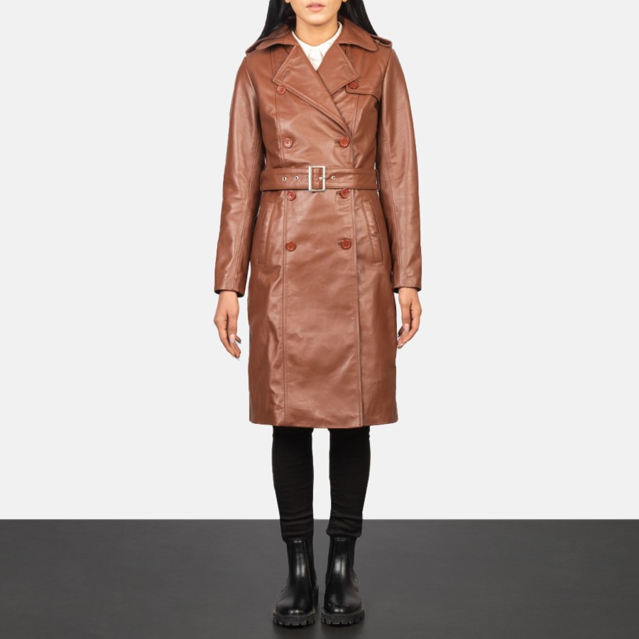 Women TheJacketMaker | Alice Brown Double Breasted Leather Coat