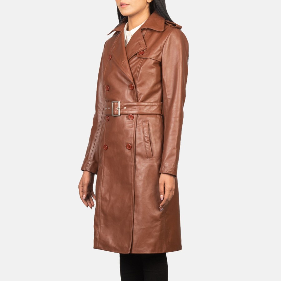 Women TheJacketMaker | Alice Brown Double Breasted Leather Coat