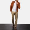 Men TheJacketMaker | Blain Brown Suede Bomber Jacket