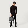 Men TheJacketMaker Business Bags | The Captain Grey Leather Briefcase