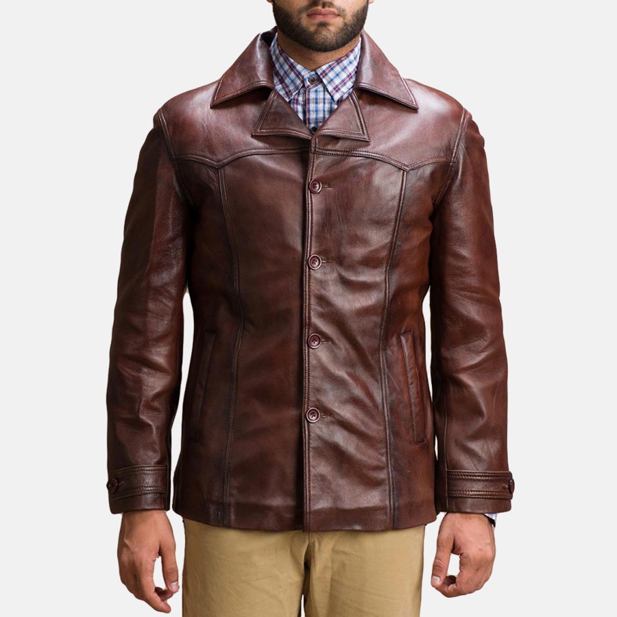 Men TheJacketMaker | Vincent Alley Brown Leather Jacket