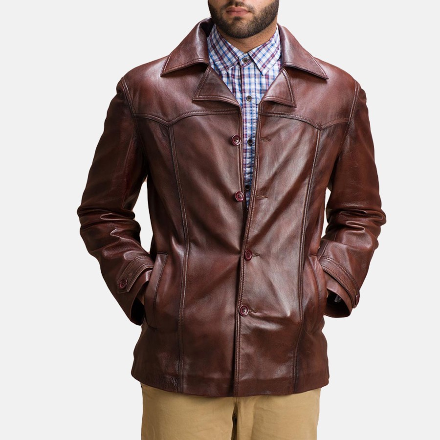 Men TheJacketMaker | Vincent Alley Brown Leather Jacket