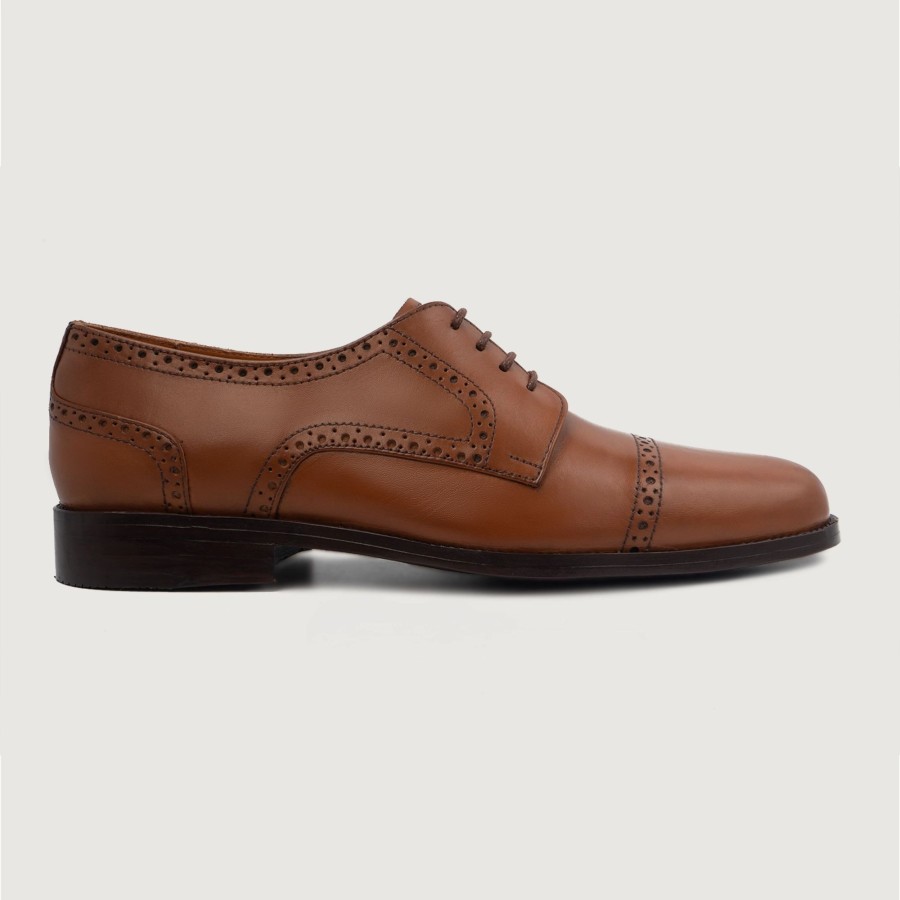 Men TheJacketMaker Dress Shoes | Dirk Brogues Derby Tan Leather Shoes