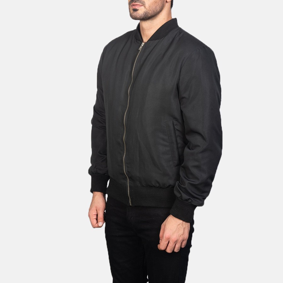 Men TheJacketMaker | Zack Black Bomber Jacket