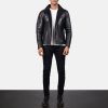 Men TheJacketMaker | Alberto Shearling Black Leather Jacket