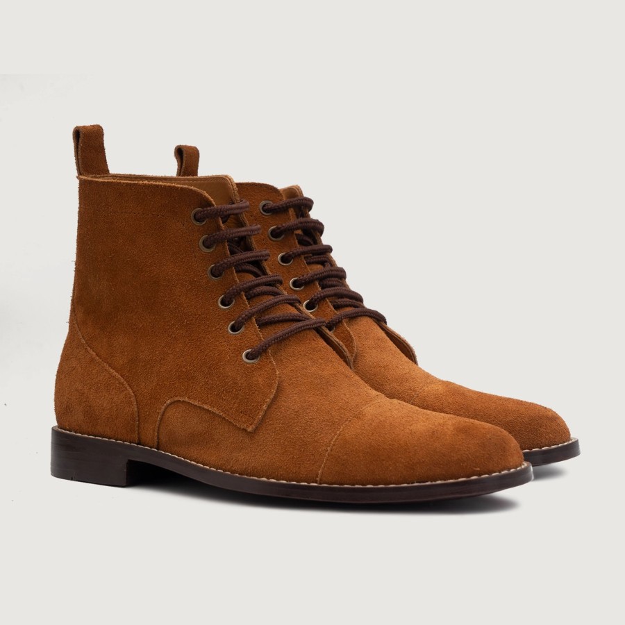 Men TheJacketMaker Leather Boots | Knight Derby Brown Suede Leather Boots