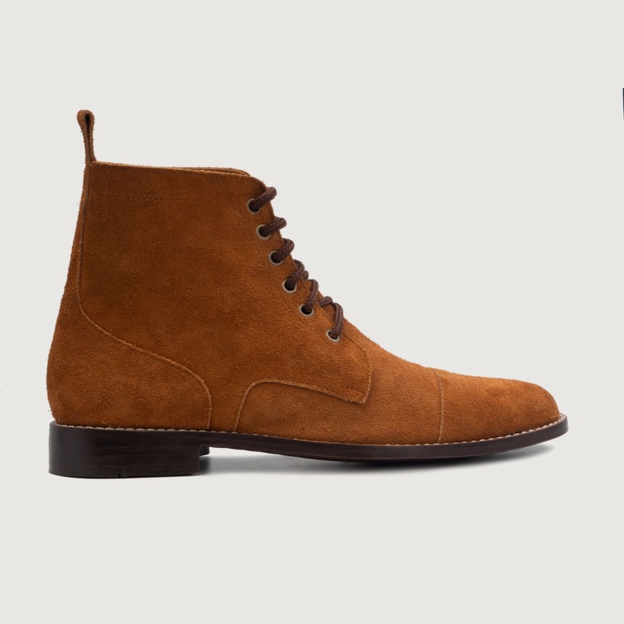 Men TheJacketMaker Leather Boots | Knight Derby Brown Suede Leather Boots