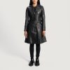 Women TheJacketMaker | Moonlight Black Leather Trench Coat