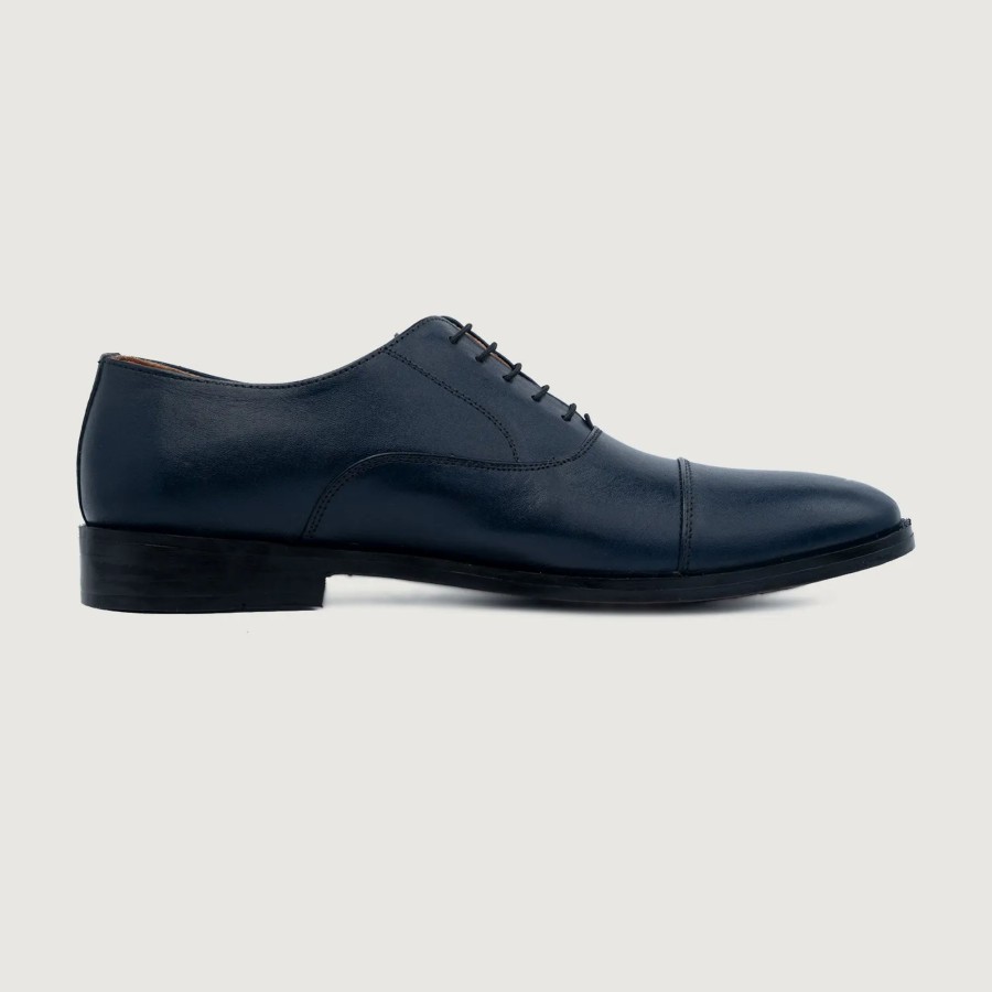 Men TheJacketMaker Dress Shoes | Professor Oxford Midnight Blue Leather Shoes